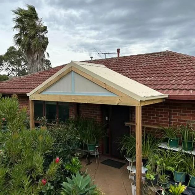 Timber verandah and portico added to the front of a home